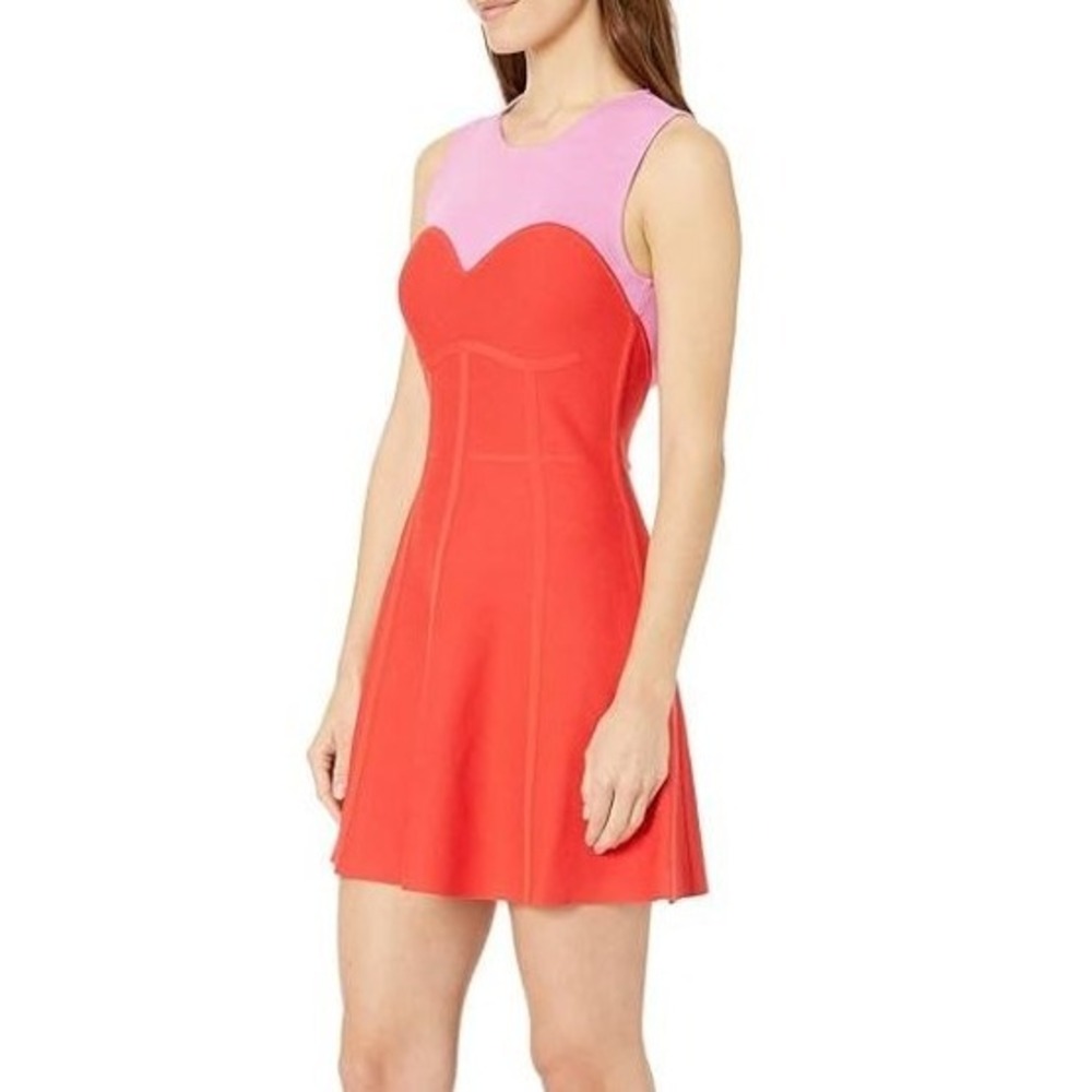 Parker Sheri Dress Roseberry Pink Red Sleeveless Fit Flare Party Size Large $485